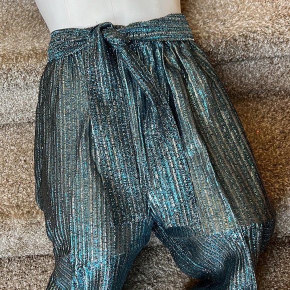 Disco 70s sparkle striped lightweight pants size small - Picture 16 of 17